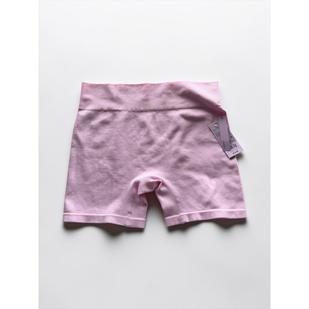 Wild Fable Womens Seamless Rib Biker Shorts Pink High Rise L NWT